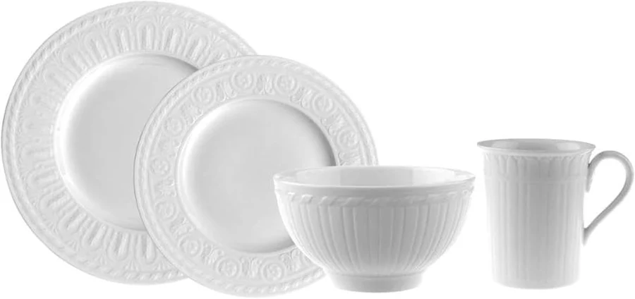 Villeroy & Boch Cellini de porcelana blanca, 24 piezas
