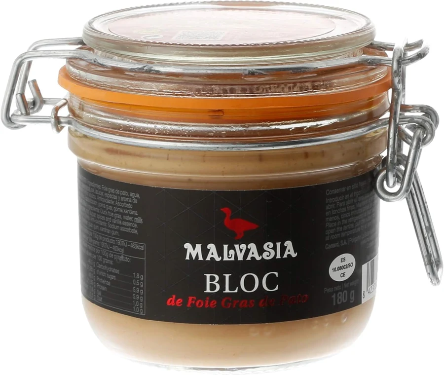 Malvasía Bloc de foie gras de pato 180 g