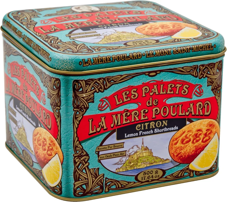 La Mère Poulard Palets de mantequilla y limón en lata 500 g