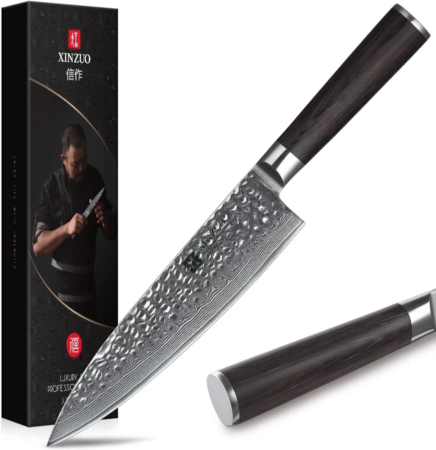 XINZUO Chef Damasco 20,1 cm con pakkawood
