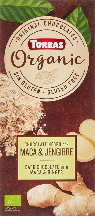 Torras BIO chocolate negro con maca y jengibre