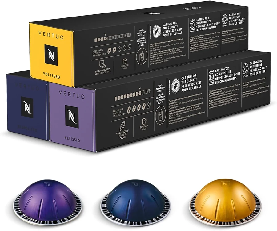 Nespresso Vertuo Altissio, Diavolitto y Voltesso, 30 cápsulas