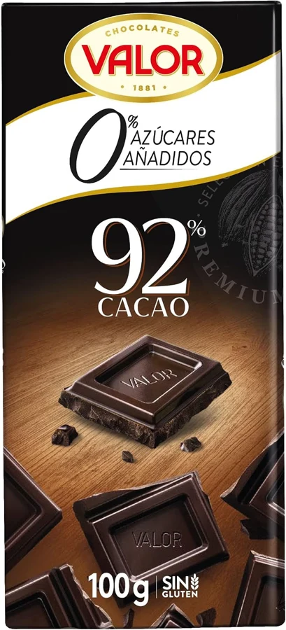 Valor 92% cacao sin azúcares añadidos
