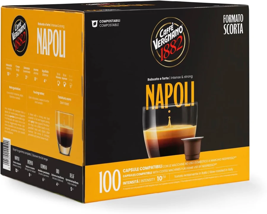 Caffè Vergnano 1882 Napoli 100 cápsulas compostables