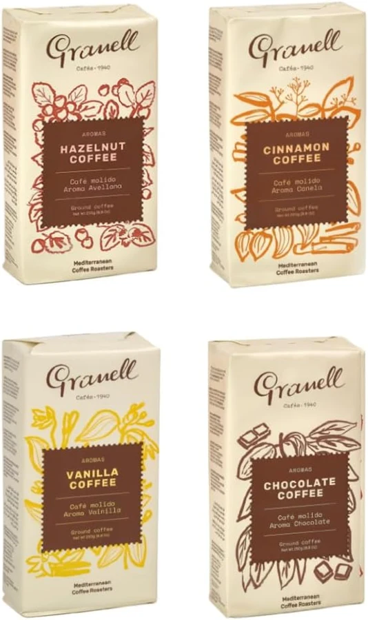 Granell Degustación Aromas molido, 4 × 250 g