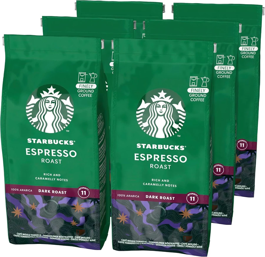 Starbucks Espresso Roast molido, 6 × 200 g