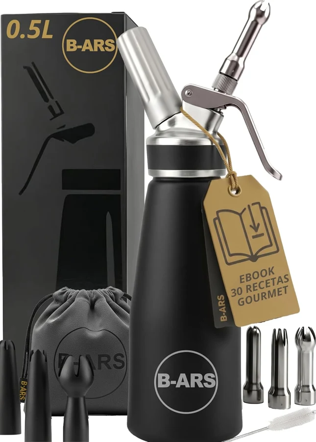 B-ARS Sifón de nata y espumas negro 500 ml