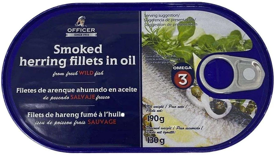 Officer Filetes de arenque ahumado en aceite 190 g
