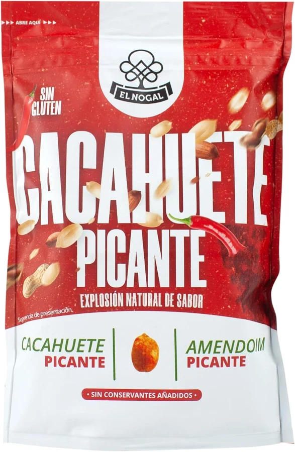 El Nogal Cacahuetes repelados picantes con pimentón y cayena