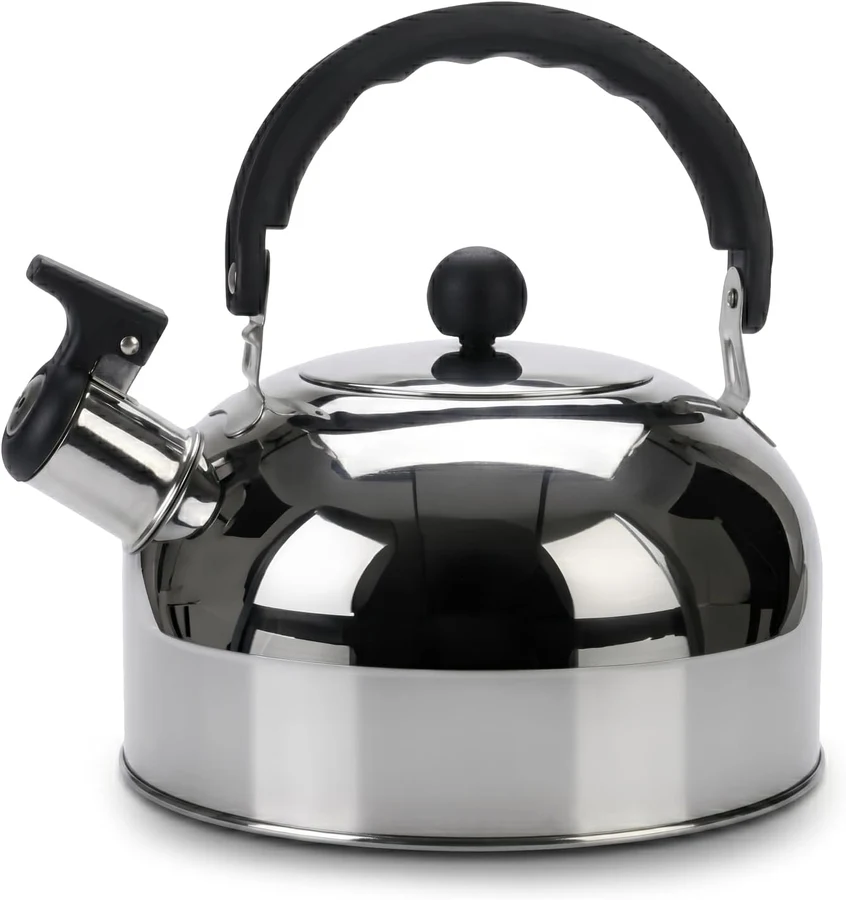 COM-FOUR Hervidor retro plateado 2 l