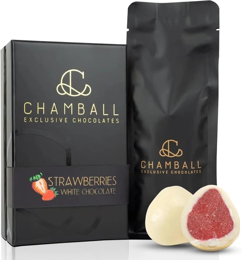 Chamball Fresas con chocolate blanco