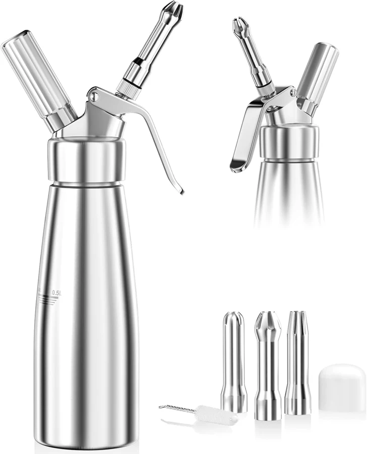 Newaner Sifón de nata de aluminio 500 ml