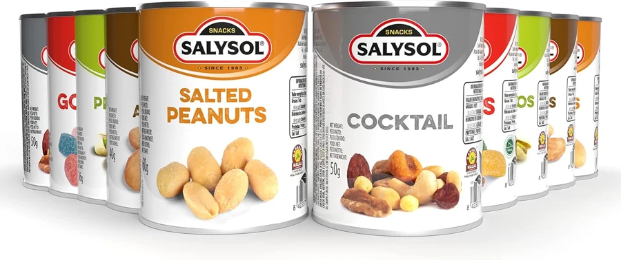 Salysol Surtido de frutos secos y snacks en latas