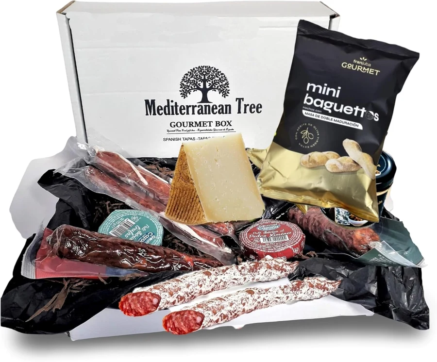 Mediterranean Tree Cesta de embutidos, fuet, queso y patés