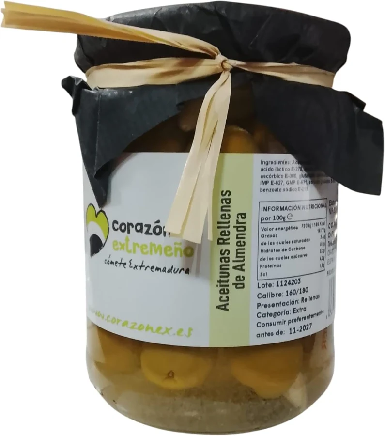 Corazón Extremeño Aceitunas rellenas de almendra: 440 g