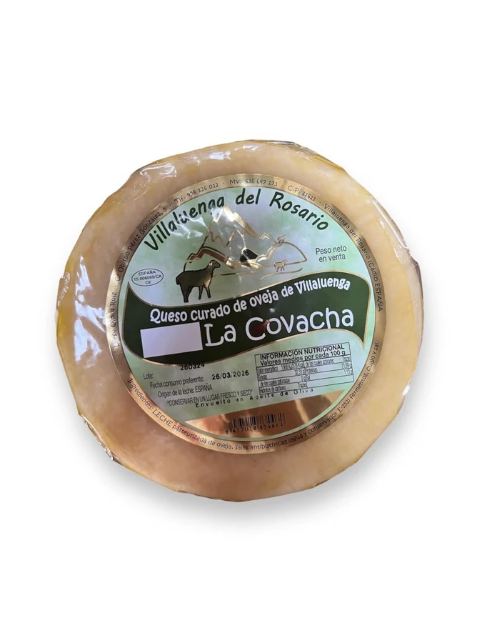 La Covacha Oveja curado envuelto en aceite de oliva