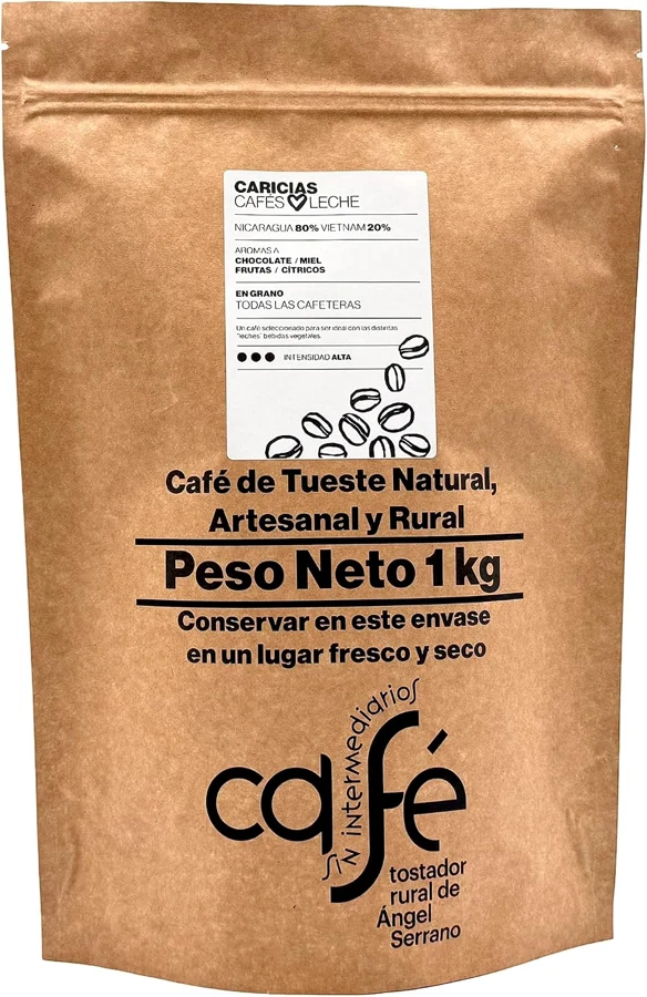 Café Sin Intermediarios Caricias Nicaragua y Vietnam en grano 1 kg