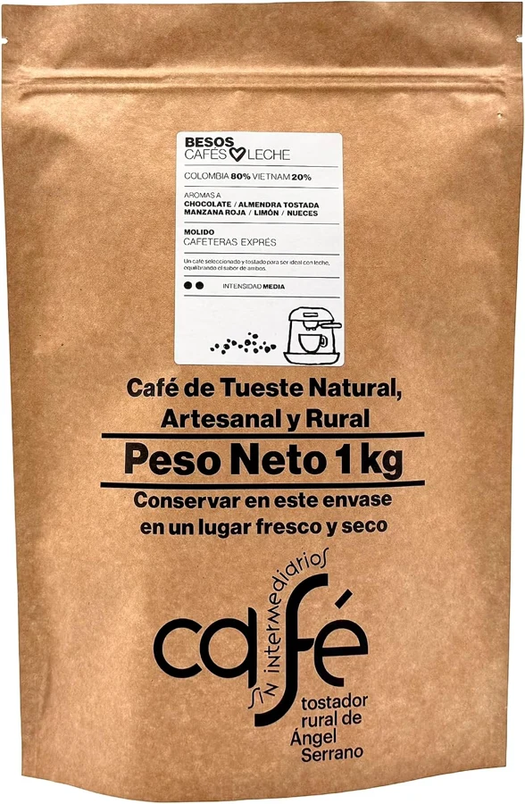 Café Sin Intermediarios Besos Colombia y Vietnam molido exprés 1 kg