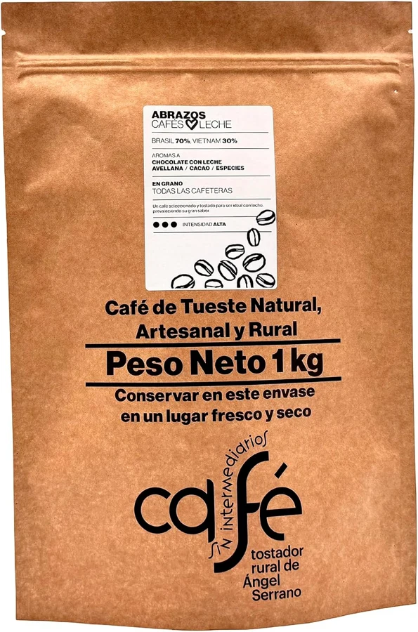 Café Sin Intermediarios Abrazos Brasil y Vietnam en grano 1 kg