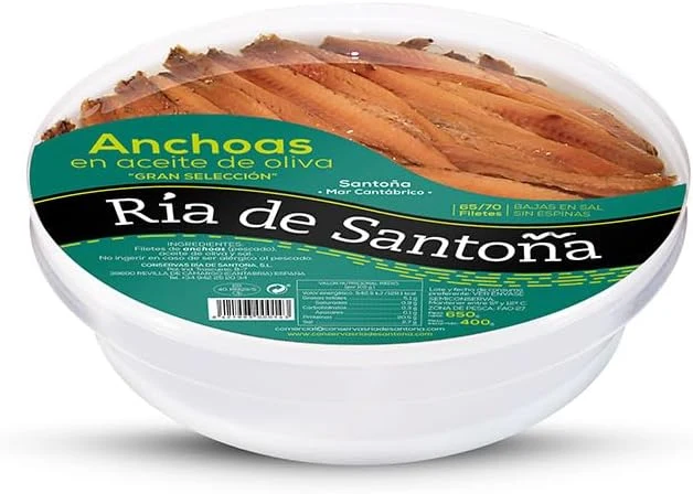 Ría de Santoña Anchoas en oliva, 65–70 filetes
