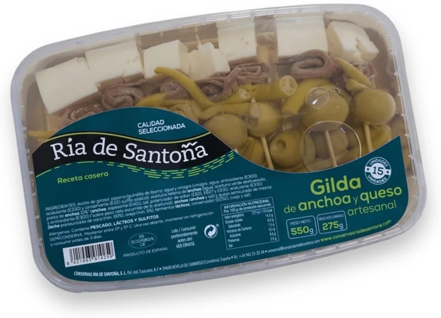 Ría de Santoña Gildas de anchoa y queso, 15 unidades