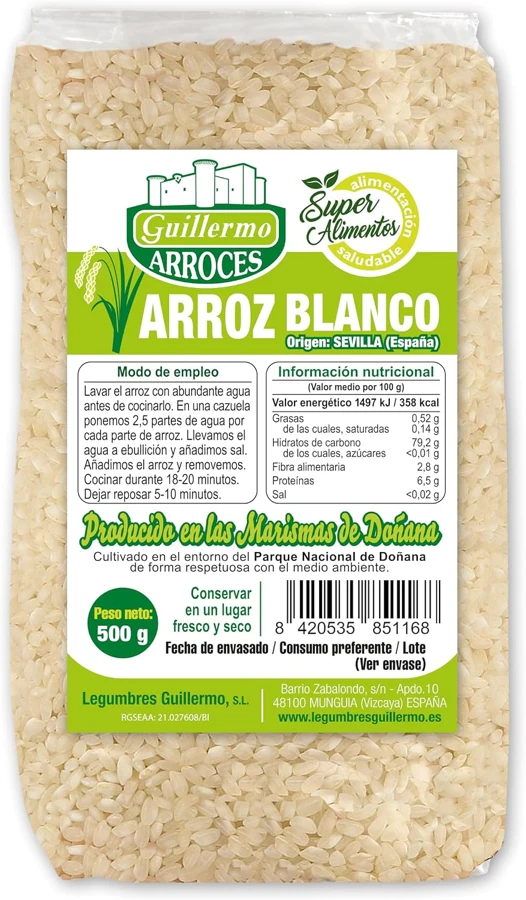 Guillermo Arroz blanco redondo marismas de Doñana 500 g
