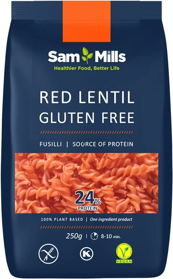 Sam Mills Fusilli de lenteja roja 250 g