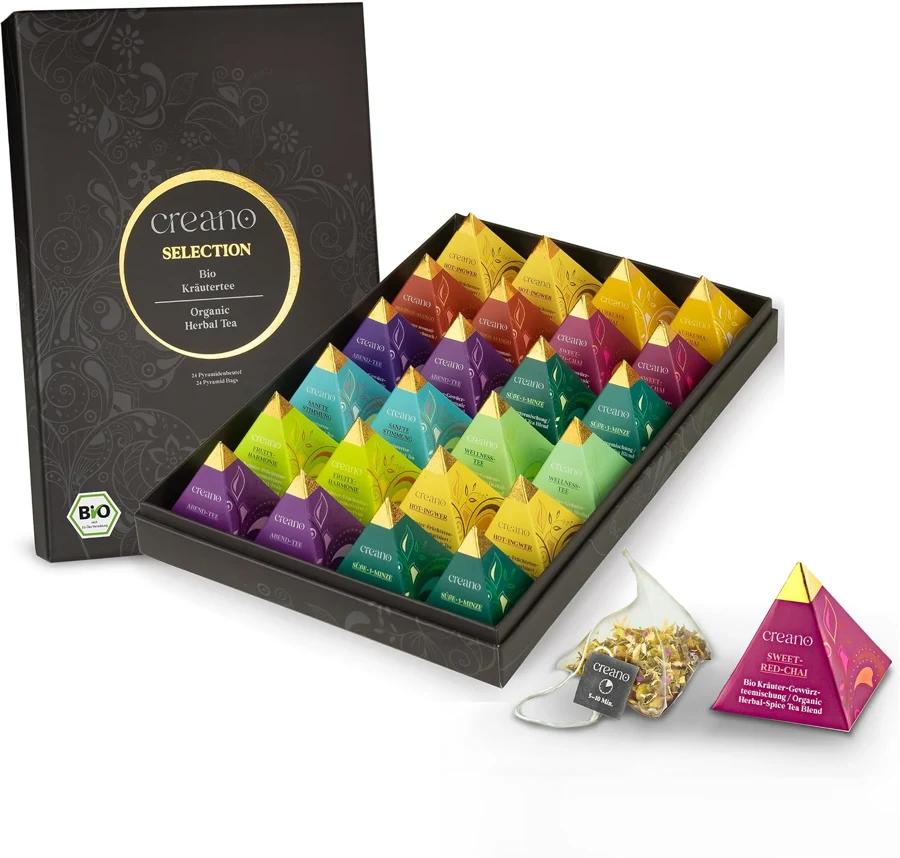 Creano Organic Herbal Tea 24 pirámides y 9 variedades