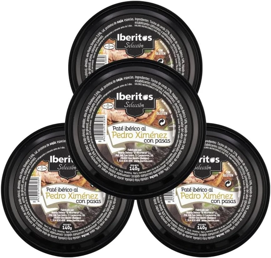 Iberitos Paté ibérico con pasas al Pedro Ximénez, pack de 4