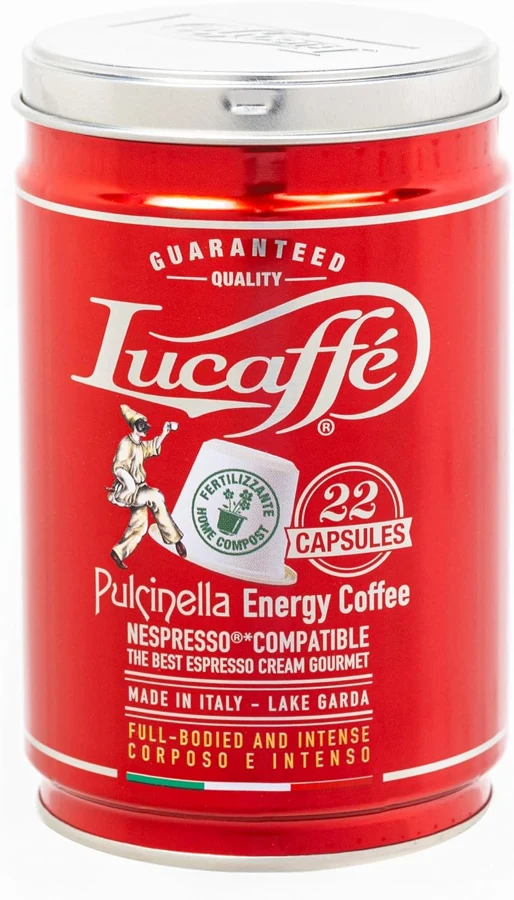 Lucaffè Pulcinella, lata de 22 cápsulas