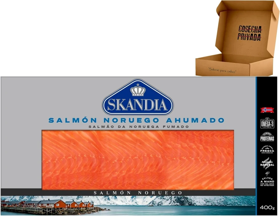 Skandia Salmón noruego ahumado en lonchas 400 g