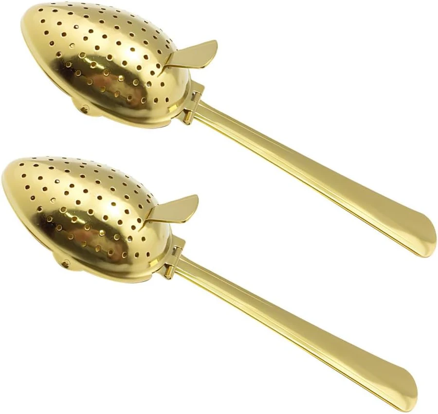 MiOYOOW Dos infusores cuchara dorados