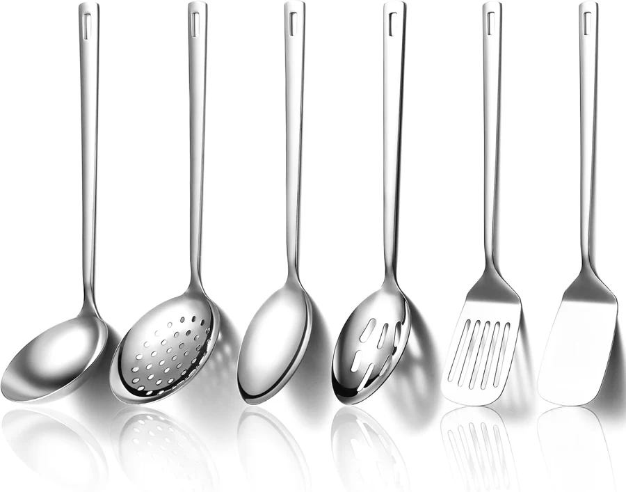 Evanda Juego de utensilios inoxidables plateados