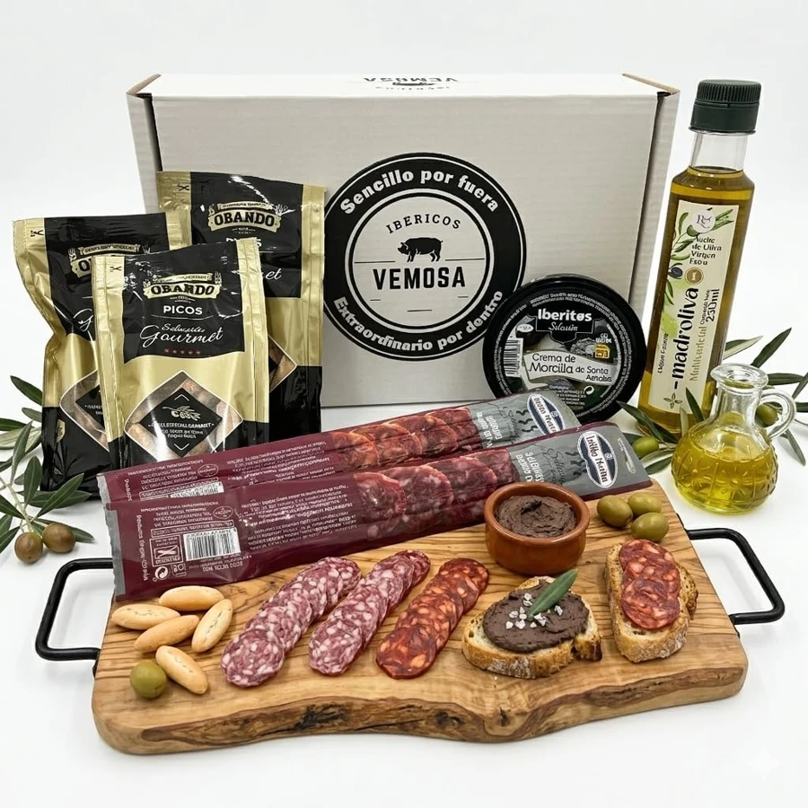 VEMOSA Cesta Nº2 con ibéricos y AOVE