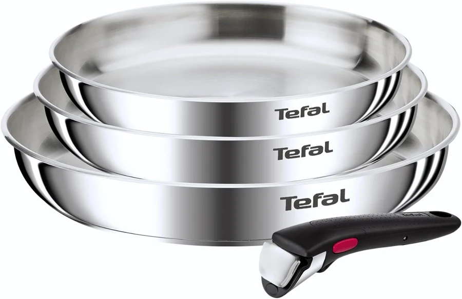 Tefal Ingenio Emotion, juego de tres sartenes de acero