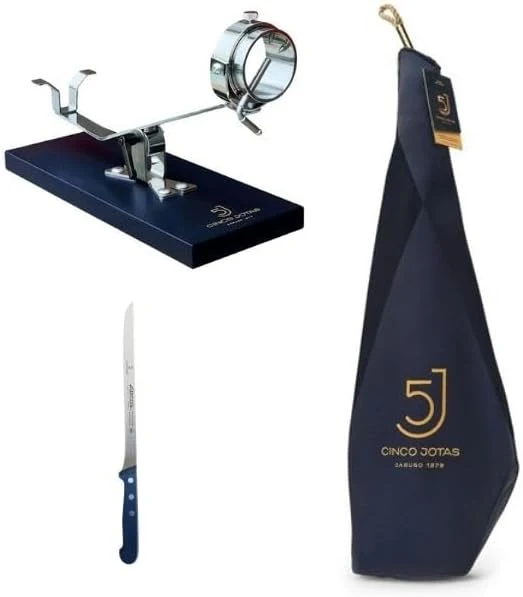 Espagne Gourmet Jamón Cinco Jotas con salchichón Exqium y accesorios
