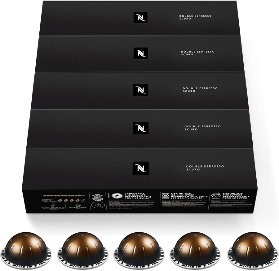 Nespresso Vertuo Double Espresso Scuro, 50 cápsulas
