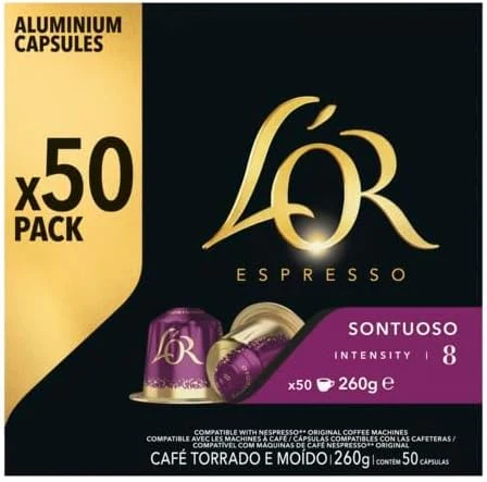 L'OR Espresso Sontuoso, 50 cápsulas