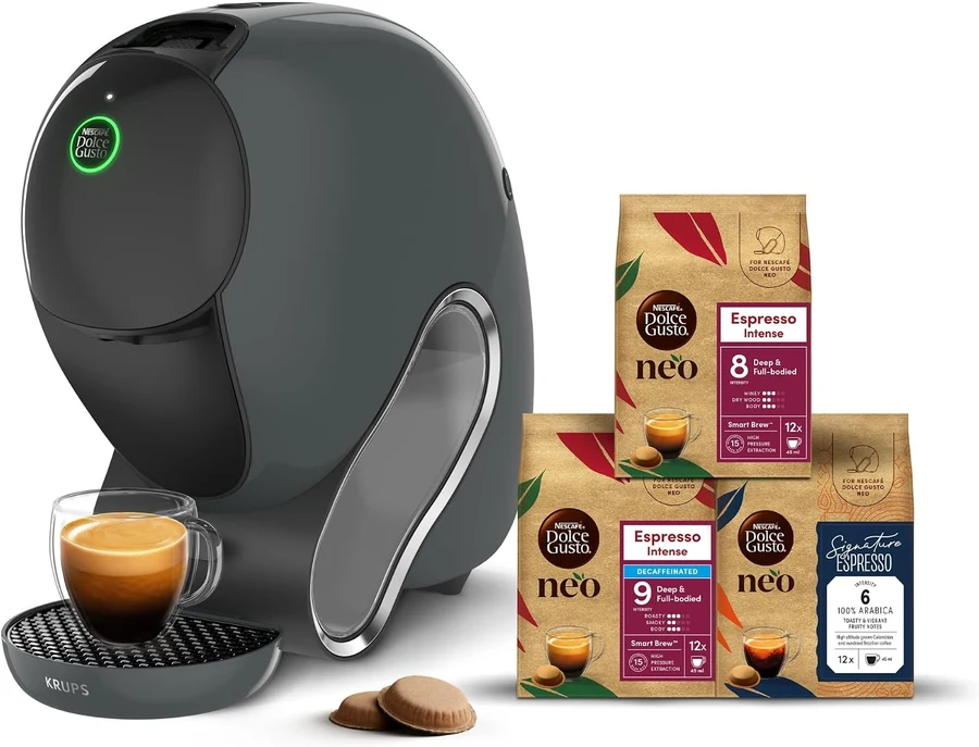 Krups Dolce Gusto NEO Caffè gris con tres packs