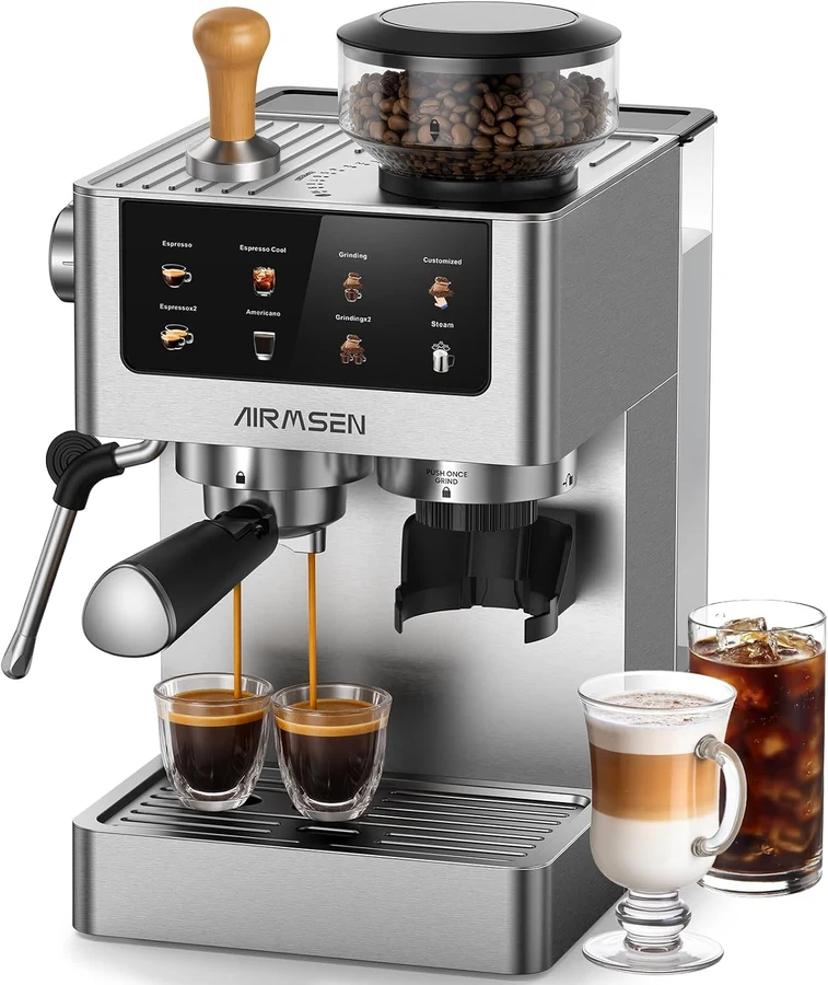 AIRMSEN Espresso con molino cónico y pantalla táctil